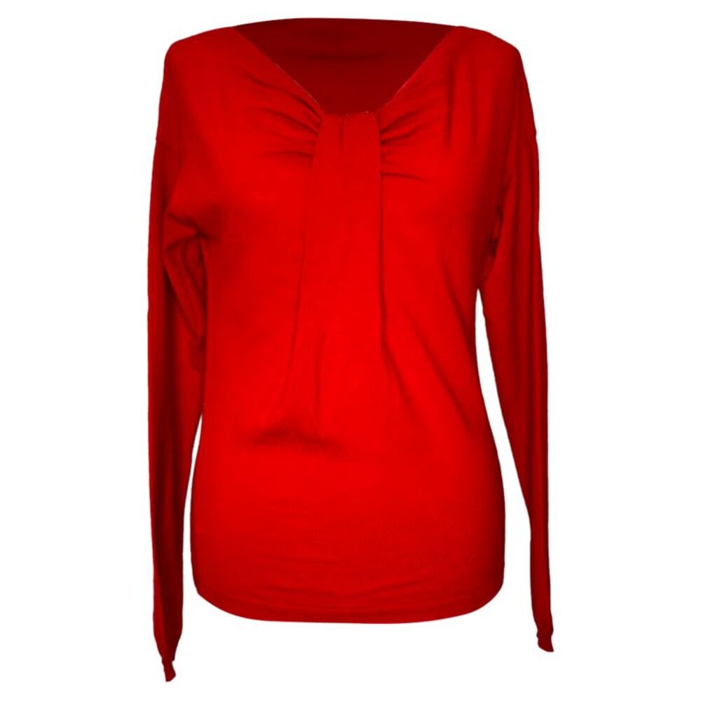 Valentino Bow Detail Sweater in Red Wool